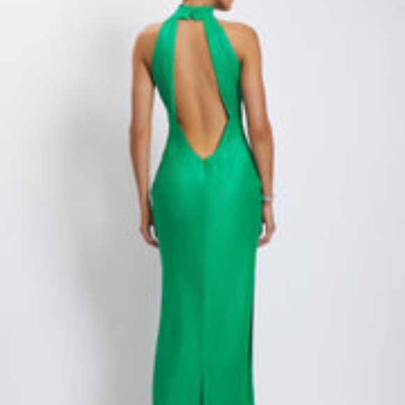 Meshki Dresses & Skirts - Claire Satin Drape Back Maxi Dress - Green